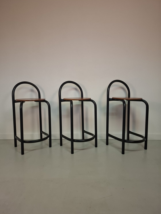 Image 1 of Set di 4 sgabelli da bar postmoderni 1980