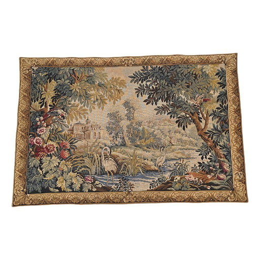 Vintage French Aubusson style wall hanging Le Lignon, 1970s