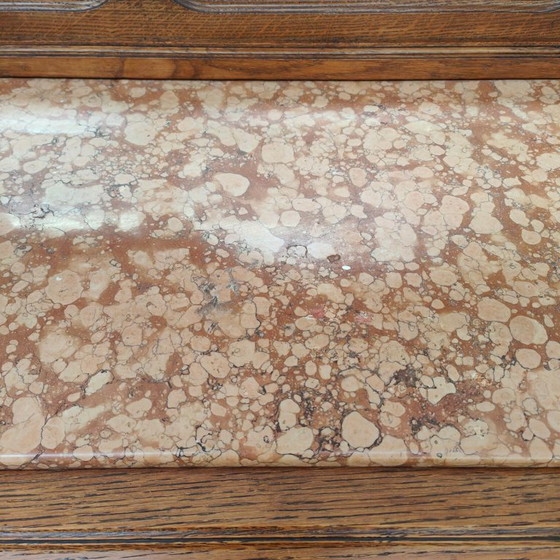 Credenza antica vintage, comò, credenza con vetrina con piano in marmo – Credenze con vetrina, Legno (photo 16 of 18)