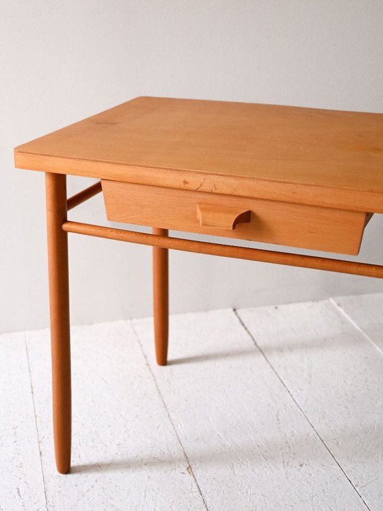 Image 1 of 1960s Scandinavian Beechwood Bedside Table