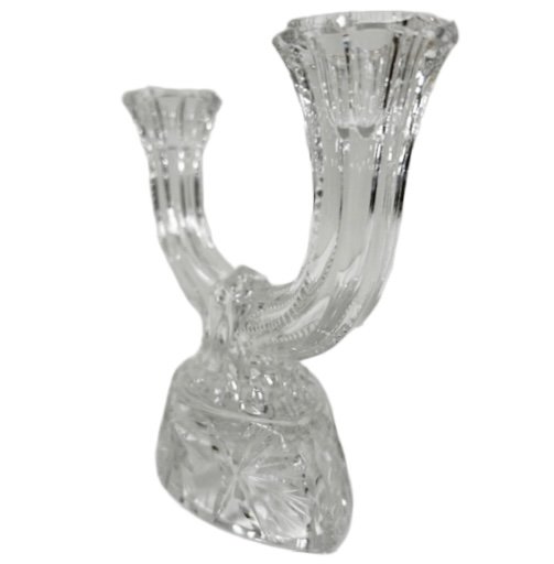 Image 1 of Vintage kristallen Rossi Bohemia kandelaar geslepen loodkristal 1930's