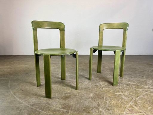2er Set Vintage Stühle Bruno Rey Kusch & Co 1970er Design grün