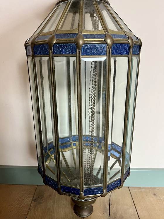 Image 1 of Marokkaanse lamp  – 90 cm hoog | Ø 28 cm |Glas-in-Lood