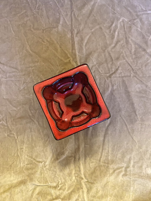 Vintage Pop Art vase by Cari Zalloni in orange/red 