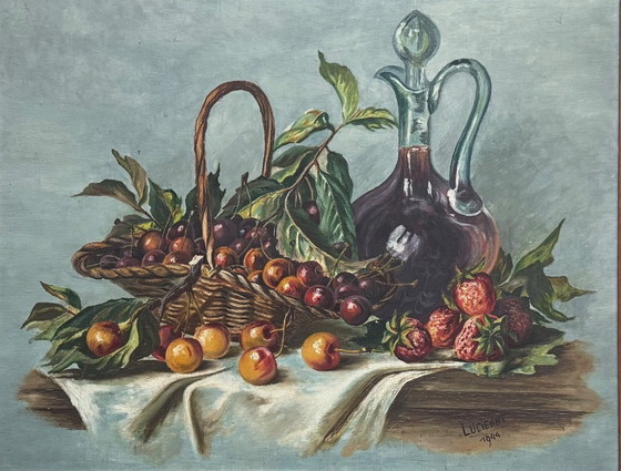 Image 1 of Cuadro antiguo, óleo sobre lienzo, firmado por Lucienne, 1944.