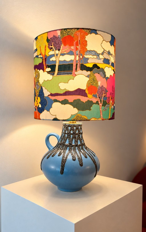 Kabellose Fohr Vasenlampe mit Lampenschirm aus Liberty-Reprint „Prospect Road“