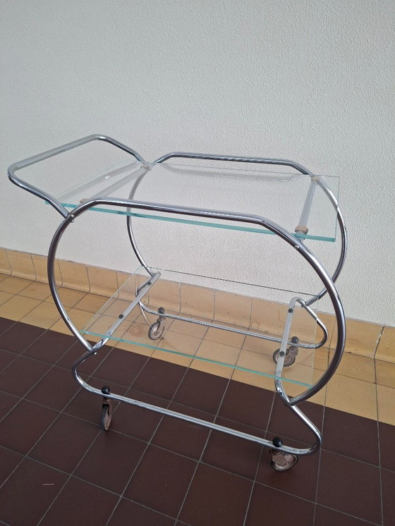 Image 1 of Servierwagen im Art-déco-Stil mit Rohrrahmen