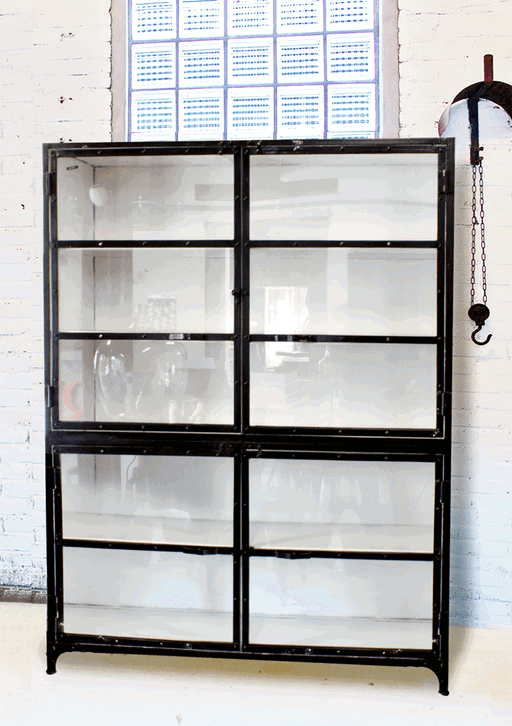 Vitrina industrial de vidrio negro