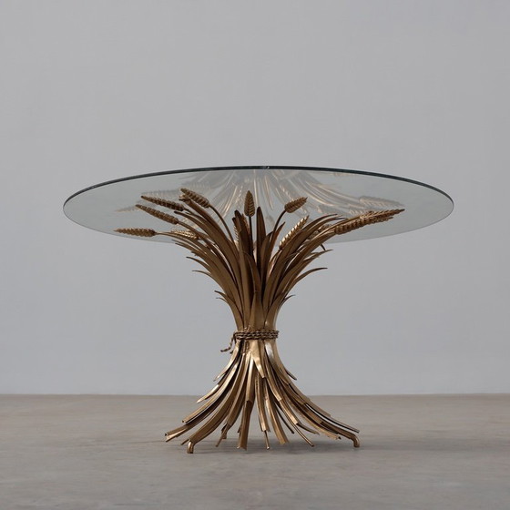 Image 1 of Hollywood regency gilded corn sheaf side table "coco chanel", Italy 1960s
