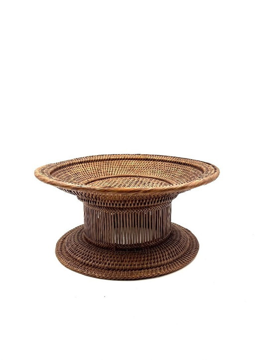 Mid-century modern wicker centerpiece / bowl, Italy 1960