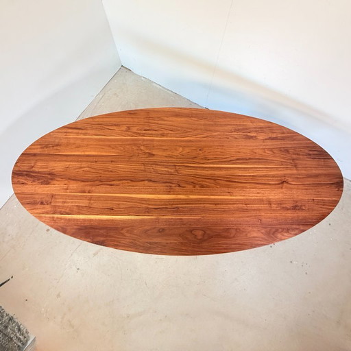 Oval Solid Walnut Dining Table 260x120 - Bert Plantagie – eettafels, Metal, Wood (photo 2 of 11)