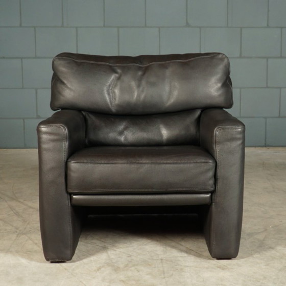 Image 1 of Zona de estar/conjunto de asientos de diseño – cuero negro – Brühl