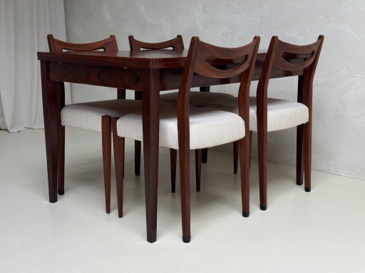 Mid Century Uitschuifbare Eettafel Palissander | 120-198 cm