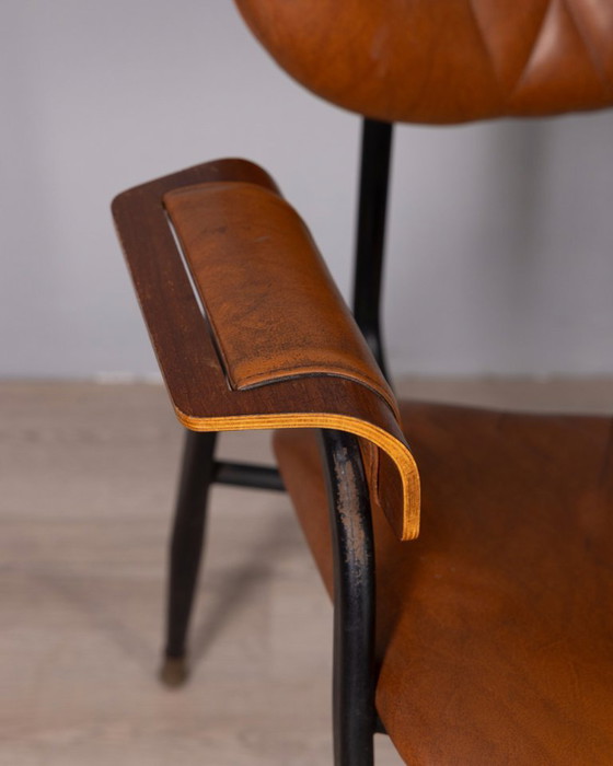 Image 1 of Poltrona vintage in pelle disegnata da Gastone Rinaldi per Rima, anni '50.