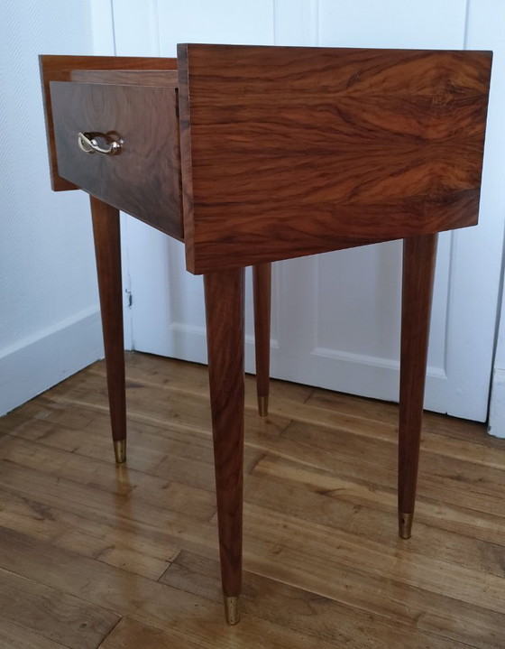 Image 1 of paire de chevets bois placage remarquable années 60