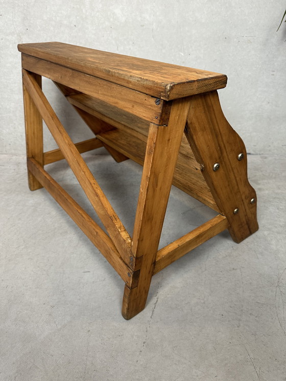 Image 1 of Peldaños "librería" vintage - haya