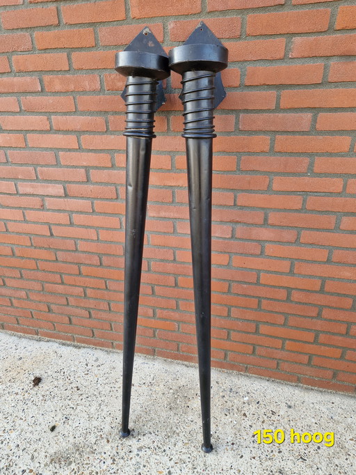 Beautiful set of large castle candlesticks 150 cm