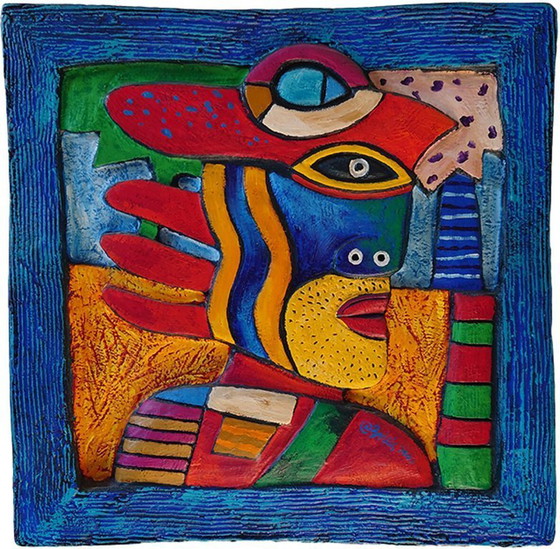 Image 1 of  Clemens Briels - Zeldzaam wandbord: "Yellow Beard of Vegas" - Gesigneerd & Certificaat! ndbord: "Ye