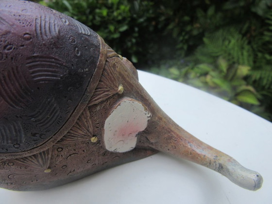 Image 1 of 2 Elephant Statues Figurines Ceramic Stoneware Mid Century Modern