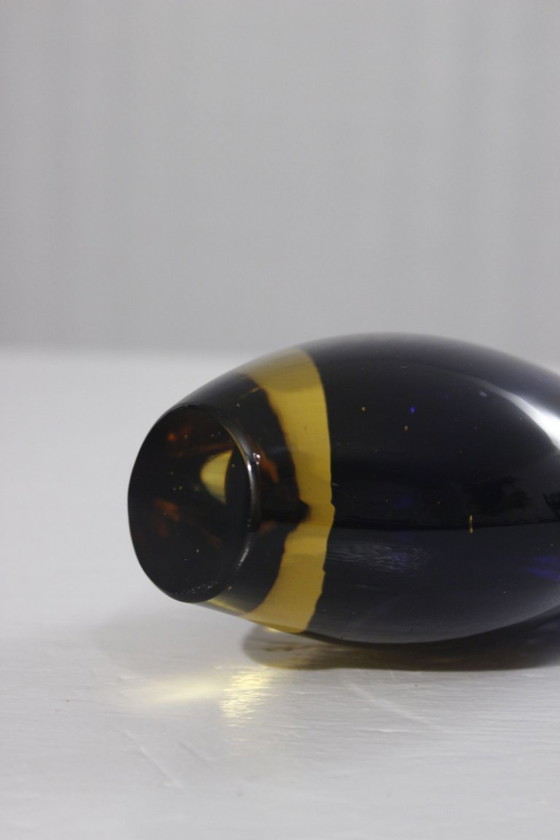 Image 1 of Vintage vrijgevormde vaas ondergedompeld Muranoglas Sommerso Poli Italië jaren 70