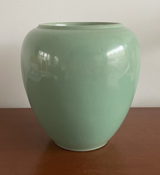 Image 1 of Keramikmanufaktur Südholland – Art-déco-Türkisvase