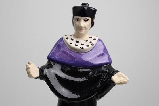 Image 1 of Signed “St. Yves” Earthenware Statue by Jos Kervella for Henriot Quimper, France, 1947