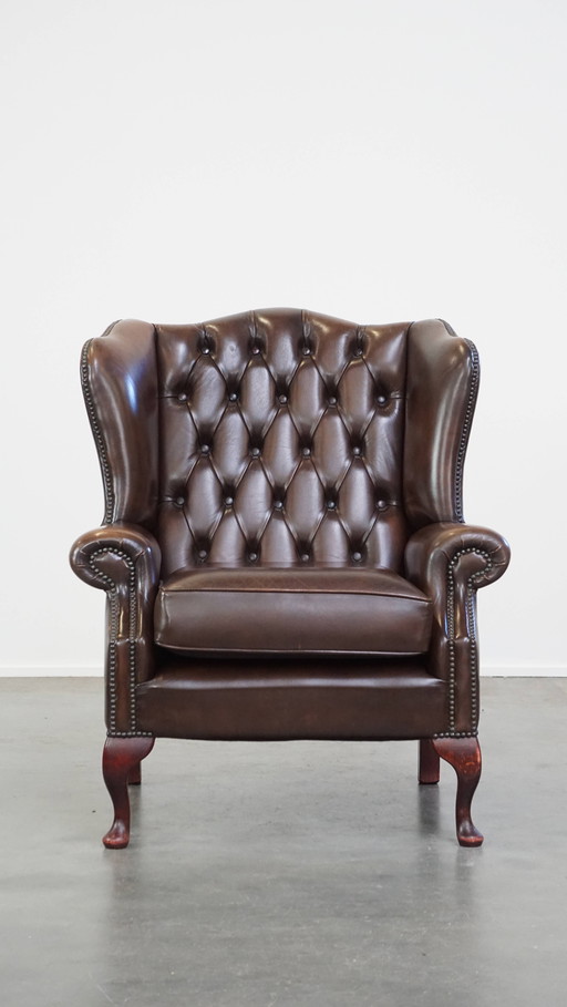 Beef Leather Chesterfield Ear Armchair