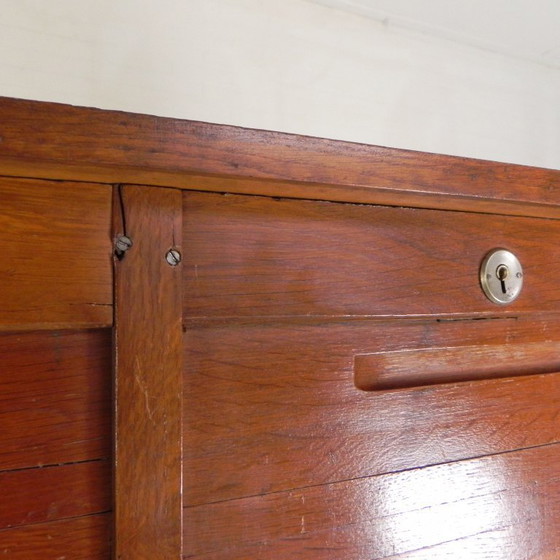 Image 1 of Eichenschrank mit Rollläden und 3 Rollläden, 180 cm hoch, 1950er Jahre
