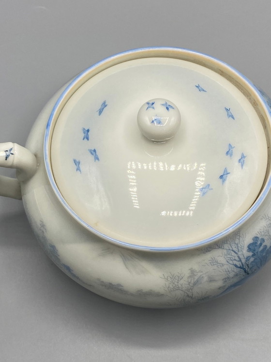 Sucrier en porcelaine japonaise – Paysage du mont Fuji bleu et blanc – Époque Meiji – Objets déco (photo 6 of 9)