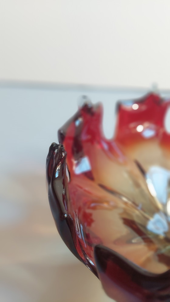 Image 1 of grande ciotola in corallo rosso di Murano - anni '70