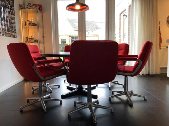 6x Artifort Geoffrey Harcourt Michican 450 Channel Silla Ejecutiva, Antigua Sala de Juntas Philips, (photo 12 of 12)