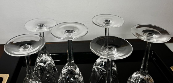 Image 1 of 6 Kristallgläser, wahrscheinlich von Saint Louis oder VSL hergestellt