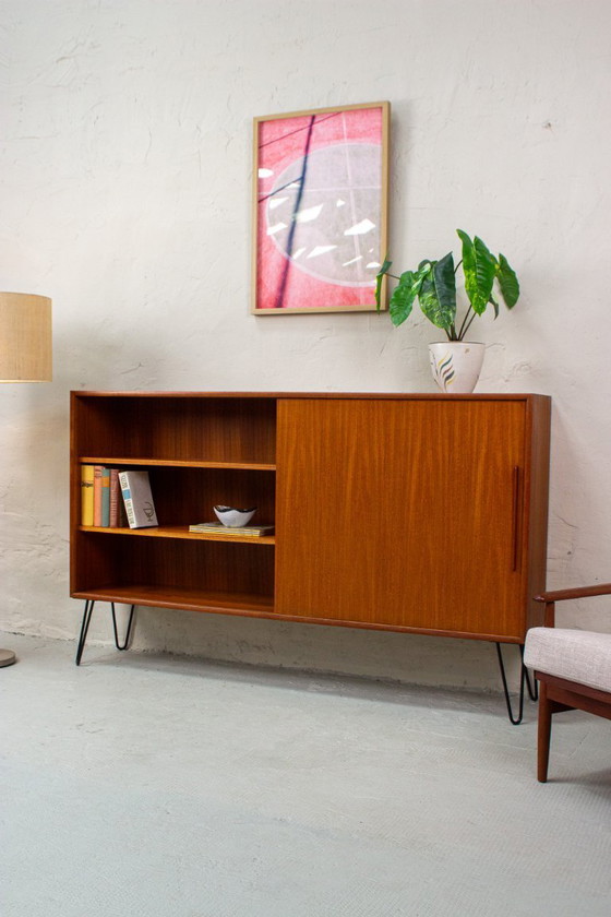 Image 1 of Vintage teak sideboard highboard chest of drawers Danish Mid Century 60s