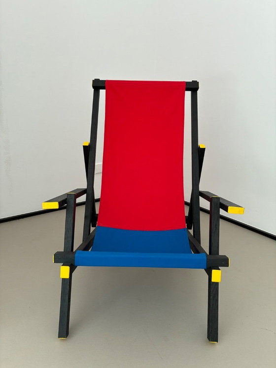 Image 1 of Esclusiva sedia da spiaggia di Mal Furniture in stile Rietveld.