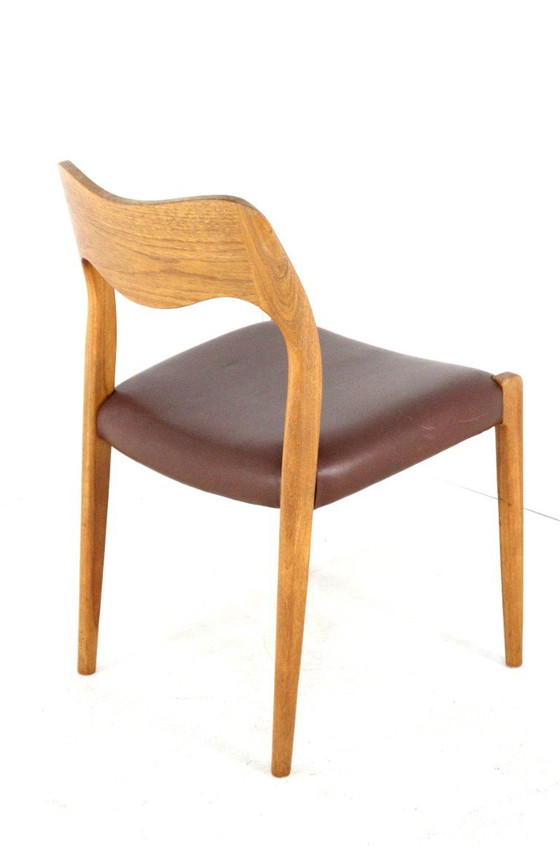 Set 6 Niels O Moller Model 71 Stoelen Teak Vintage Deens – Niels Otto Møller, Eetkamerstoelen, Leather (photo 9 of 17)