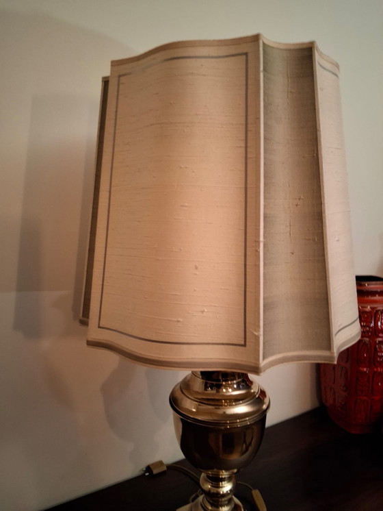 Image 1 of Vintage massief messing tafellamp jaren 50