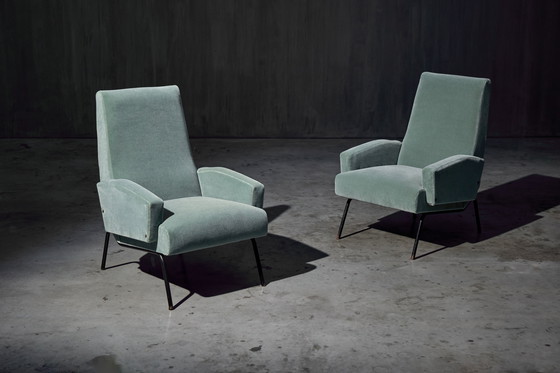 Image 1 of Mid Century Modern Lounge Chairs im Stil von Gastone Rinaldi, Italien, 1950er Jahre