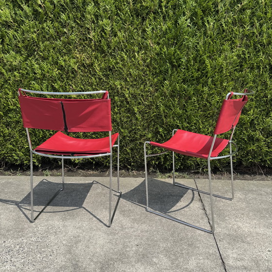 Image 1 of Rote Delfina-Stühle von Enzo Mari