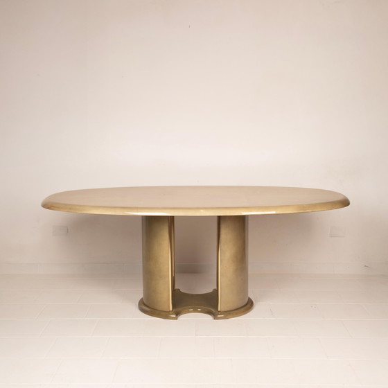 Angelo Mazzola parchment table produced by Ar.Vi Salpol, 1980 – Dining tables (photo 10 of 26)