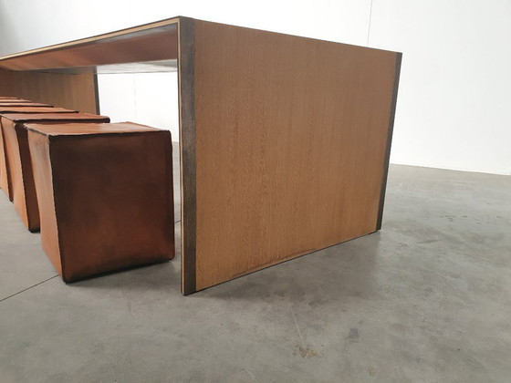 Image 1 of Oak Brass Vintage Design XL table custom made