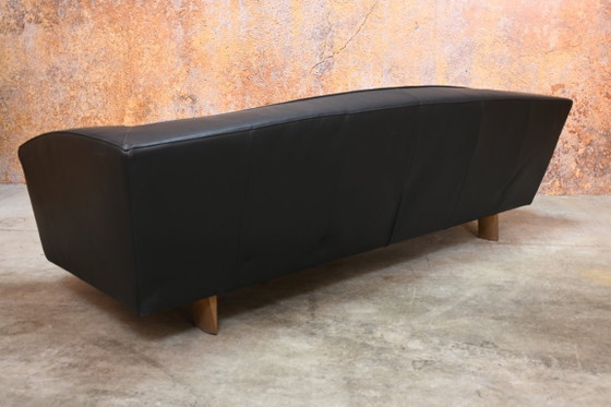 Black leather Montis Riva design sofa in top condition! – 3-5 seaters (photo 6 of 8)