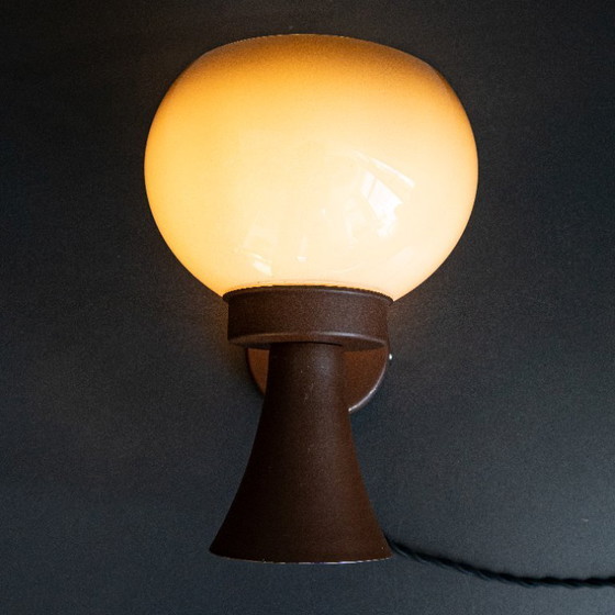 Image 1 of Bruine Herda Diabolo Vintage Mushroom Wandlamp