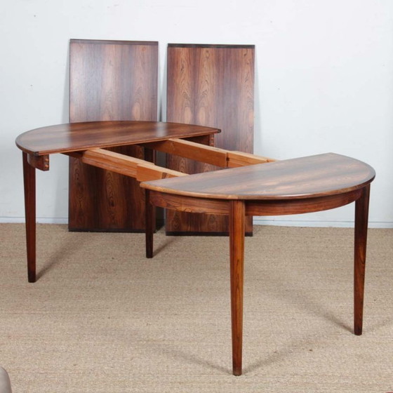 Image 1 of Mesa de comedor redonda de palisandro de Johannes Andersen, 1960