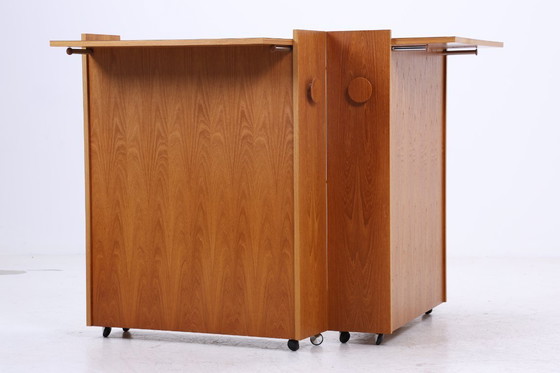 Image 1 of Rare armoire de bar de Johannes Andersen | Mid Century Bar | 60s pliable Vintage Teck Rollbar bois #09-06