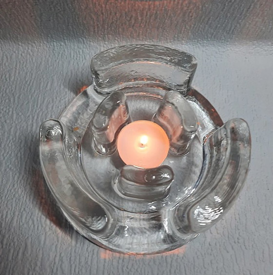 Image 1 of Chauffe-bougie vintage Georgshütte – Verre au design brutaliste d'Allemagne de l'Ouest (années 1970)