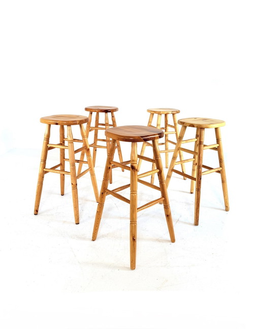 5x vintage Brutalist bar stool '60s