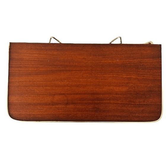 Image 1 of Vintage Wandregal im dänischen Design der Mitte des 20. Jahrhunderts, Teakholz, Messing, 1960er Jahre