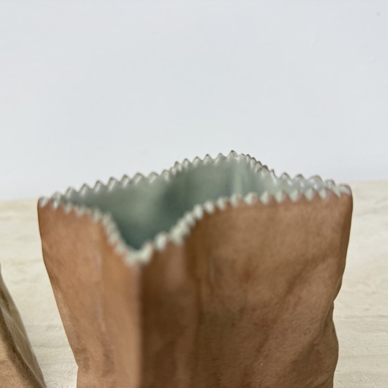 Image 1 of Set of 2 Rosenthal Paper Bag Vases by Tapio Wirkkala, 1970s