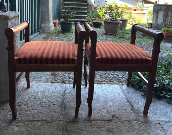 Sgabelli per pianoforte (3) o panca da toeletta – Textile, Wood (photo 5 of 6)