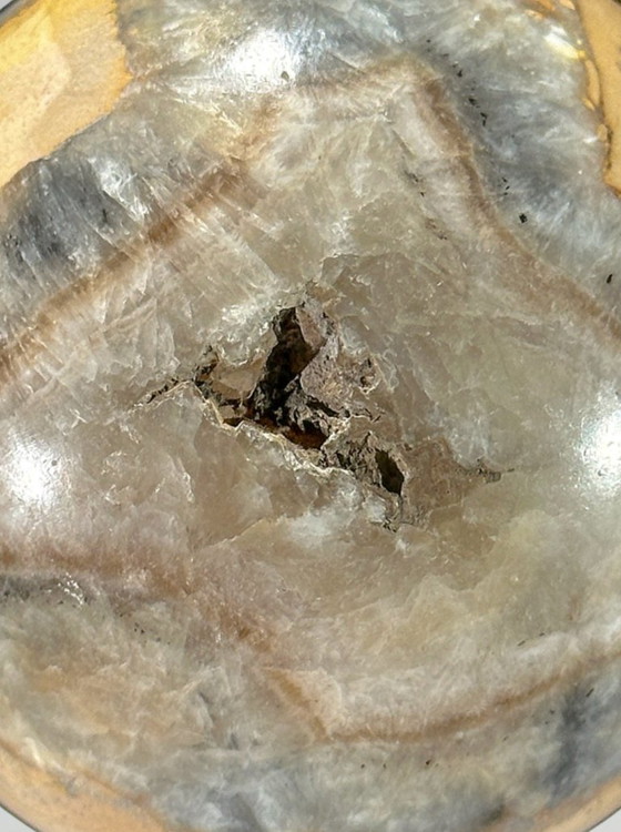 Image 1 of Par de esferas pulidas de jaspe Maligano sobre bases – Composición mineral decorativa contemporánea